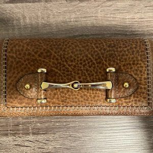 Gucci Light Brown / Cognac Guccissima Leather Horsebit Continental Flap Wallet